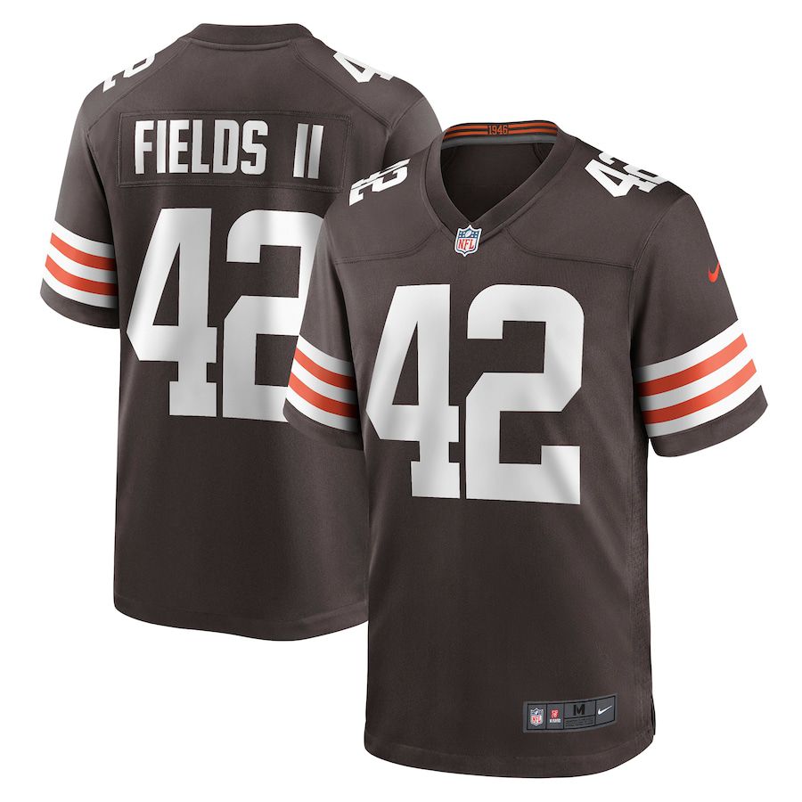 Men Cleveland Browns 42 Tony Fields II Nike Brown Game NFL Jersey